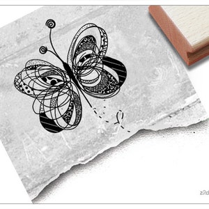 Stempel Tierstempel Schmetterling - Motivstempel für Karten, Geschenkanhänger, Scrapbook, Art-Journal, Basteln und Deko, Geschenk für Kinder
