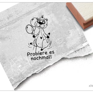 Stempel Lehrerstempel Erdmännchen Probiere es nochmal! - Stempel für Lehrer, Kritik zur Motivation der Kinder, Belohnung, Belobigung, Schule