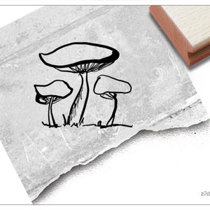 Stempel Motivstempel Pilze II - Bildstempel für Basteln, Karten, Tischdeko, Kunst, Scrapbook, Herbst-Deko, Herbstfest, Geschenk für Kinder
