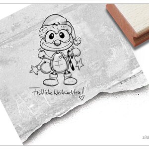 Timbro Timbro di Natale Buon Natale! con tartaruga - timbro con testo per cartoline e etichette regalo, bricolage e decorazioni natalizie
