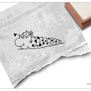Stempel Raupe - Tierstempel Wurm - Motivstempel für Kita, Kinderzimmer und Schule - Basteln, Geschenk für Kinder zum Geburtstag, Einschulung