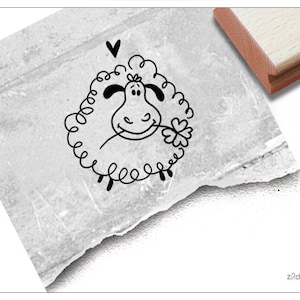 Stempel Tierstempel Schaf, Wollschaf - Motivstempel für Kita, Kinderzimmer und Schule, Basteln und Deko, Geschenk für Kinder, Scrapbook