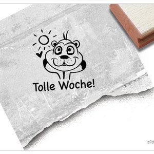 Stempel Lehrerstempel mit Erdmännchen, Tolle Woche! - Stempel für Lehrer, Lob zur Motivation der Kinder, Belohnung, Belobigung, Schulstempel