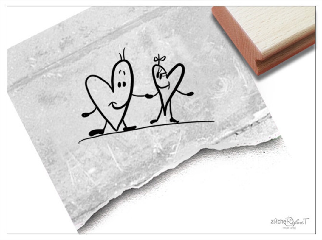 Motivstempel Kleine Herzen - Handgemachter Stempel Für Karten & Geschenke