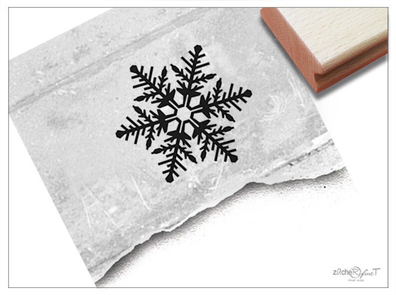 Stempel Weihnachststempel SCHNEEFLOCKE Bildstempel zu Weihnachten, Winter, Basteln, Karten, Geschenkanhänger, Geschenk, Weihnachtsdeko Bild 1