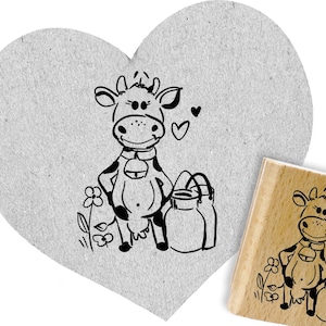 Stempel LUSTIGE KUH - Motivstempel, zum Ausmalen, auch für Milchkartons, Verpackung, Shop-Inhaber
