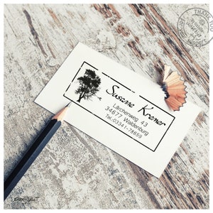Address stamp personalized VINTAGE TREE address stamp, family stamp, wooden stamp or automatic stamp individualized, gift image 2