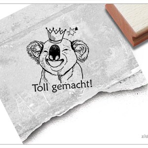 Stempel Lehrerstempel Koala, Toll gemacht! - Stempel für Lehrer, Lob zur Motivation der Kinder, Belohnung, Belobigung, Schulstempel, Schule