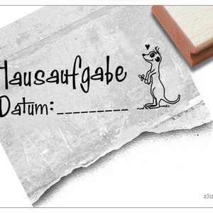 Stempel lerarenstempel - huiswerk met datum en stokstaartje - schoolstempel voor leraren - aanpasbaar - datumstempel voor werkboek