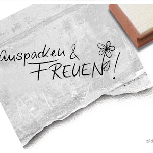 Stempel Auspacken und freuen! - Textstempel für Karten und Geschenkanhänger, Geschenke, Etiketten und Schilder selbst gemacht, Tütenstempel