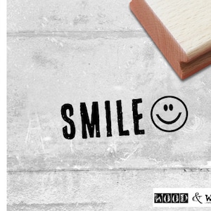 Stempel Textstempel Schrift - SMILE mit Smiley