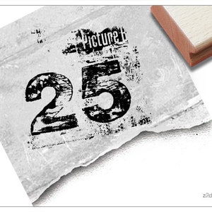 Stempel Motivstempel Zahlenstempel GRUNGE-TYPO 25 imagen 1