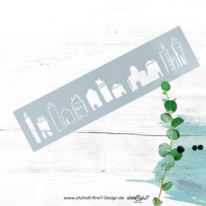 Vielseitige Schablone - City Line- für Textilgestaltung, Malerei und Backen, für Hobby und Beruf, geeignet für Kartendesign