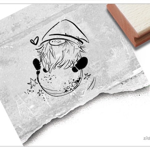 Stempel Mond Wichtel, Gnom, Zwerg - Motivstempel, Wichtelstempel, Kita, Kinderzimmer, Geschenk für Kinder, Karten, Basteln, Deko, Scrapbook