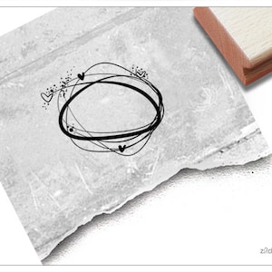 Cornice per timbri ovale con cuori - timbro con motivo per autoetichettatura - amore San Valentino fidanzamento matrimonio - biglietti invito decorazione da tavolo