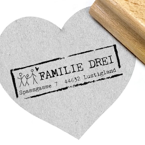 Cachet d'adresse individuel pour toute la famille - Tampon d'adresse avec votre nom et adresse - jolie cadeau personnel