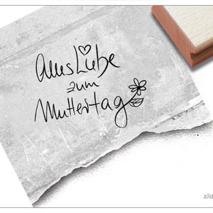 Stempel Alles Liebe zum Muttertag - Textstempel für Mama, Glückwünsche, Karten und Geschenkanhänger, Deko, Muttertagsgeschenk, Scrapbook