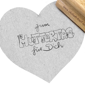 Stempel Zum MUTTERTAG für DICH, in Handschrift - Textstempel für Mama, Glückwünsche, Karten, Anhänger, Muttertagsgeschenk, Scrapbook