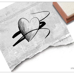 Stempel Herz - Motivstempel für Valentinstag, Verlobung und Hochzeit, Karten, Einladung, Tischdeko, Gastgeschenk, Fotobuch, Scrapbook, Liebe