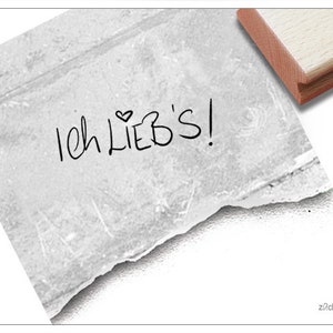 Carimbo EU AMO ISSO! - Pequeno carimbo de texto manuscrito - carta de amor, Dia dos Namorados, casamento - para mensagens, artesanato, decoração, scrapbook