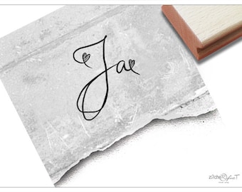 Stempel Hochzeitsstempel - JA - Süßer Textstempel für Gastgeschenke, Tischdeko, Einladung und Servietten zur Hochzeit