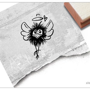 Stempel Motivstempel Rabe als Engel - Tierstempel zu Weihnachten, Kita, Kinderzimmer, Einschulung, Geschenk für Kinder, Basteln, Scrapbook