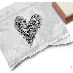 Stempel Herz im Graffiti Look - Motivstempel für Valentinstag, Verlobung u. Hochzeit - Karten, Einladung, Tischdeko, Gastgeschenk, Scrapbook