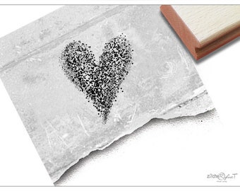 Stempel Herz im Graffiti Look - Motivstempel für Valentinstag, Verlobung u. Hochzeit - Karten, Einladung, Tischdeko, Gastgeschenk, Scrapbook