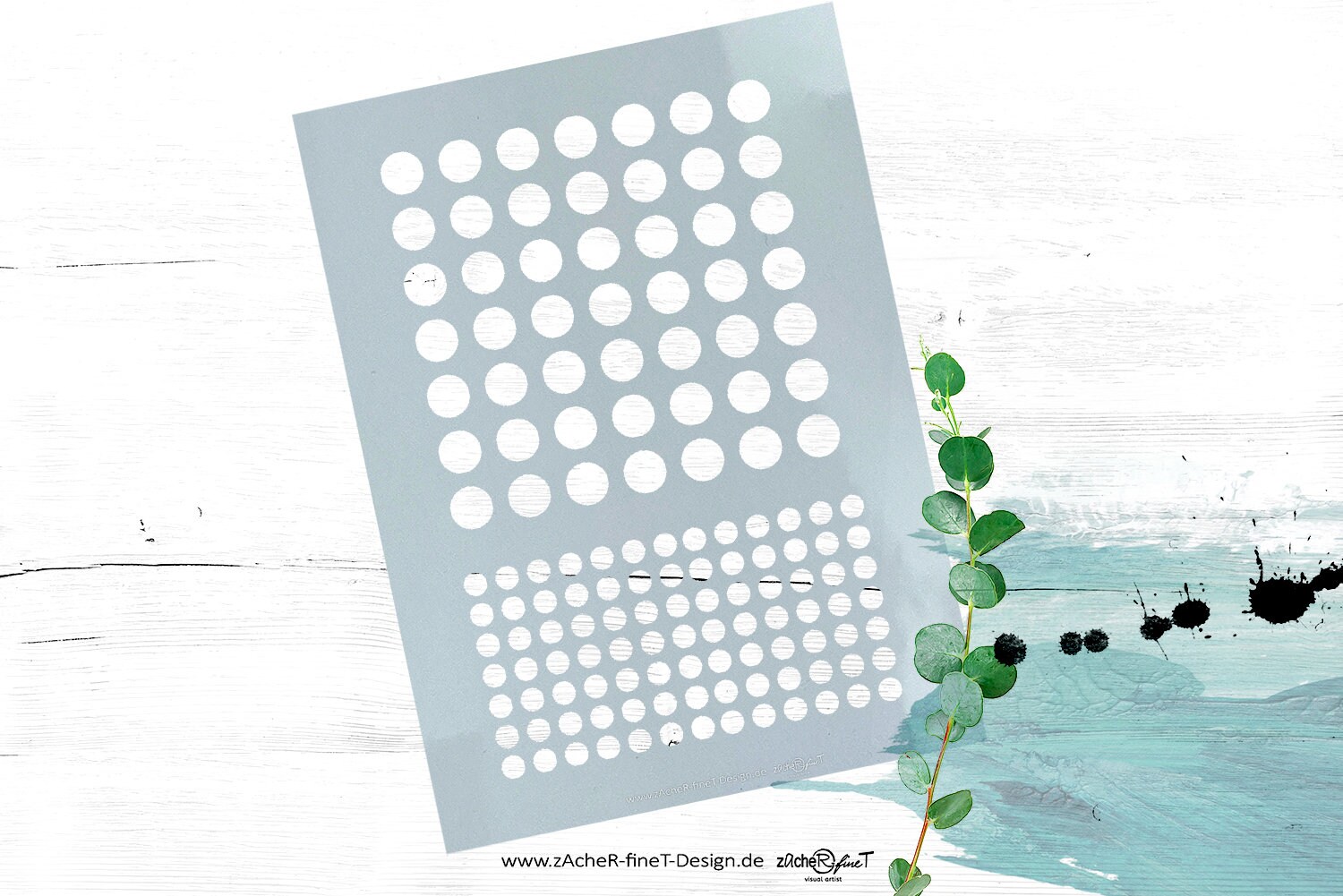 Versatile stencil - dots - for textile design, painting and baking, for hobby and work - DIN A6 to DIN A3 -