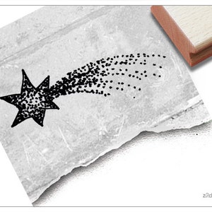 Timbre de Noël SHOOT STAR en dotwork - tampon d'image pour Noël, cartes, étiquettes cadeaux, cadeaux, décorations de Noël