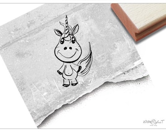 Stempel Einhorn - Tierstempel Unicorn für Kita, Kinderzimmer, Schule, Einschulung, Einhornstempel, Basteln, Geschenk für Kinder, Scrapbook