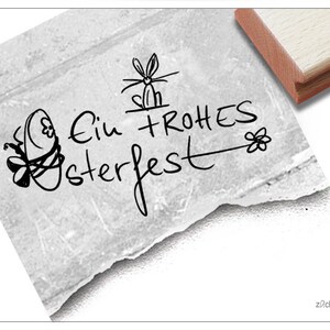 Stempel Osterstempel EIN FROHES OSTERFEST in Handschrift - Textstempel zu Ostern, Karten, Geschenkanhänger, Geschenk, Osterdeko, Scrapbook