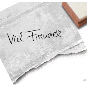 Stempel Viel Freude mit Herz - Textstempel für Karten, Geschenkanhänger selbst gemacht, Geschenke zum Valentinstag, Hochzeit, Gastgeschenk