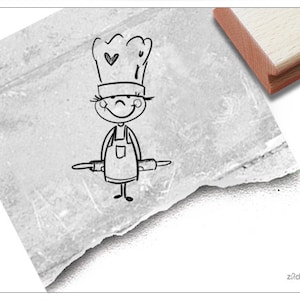 Tampon boulanger, chef - tampon à motif pour la cuisine, la cuisine et la pâtisserie, cartes, étiquettes cadeaux, étiquettes faites maison, décoration de table, scrapbooking