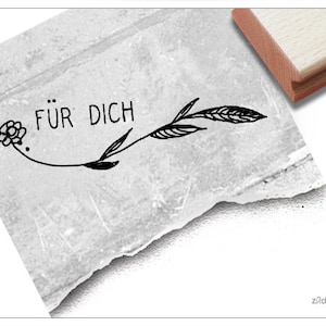 Stempel FÜR DICH mit Zeichnung - Textstempel für Glückwünsche zum Geburtstag, Karten, Briefe, Geschenkanhänger, als Geschenk, Basteln, Deko