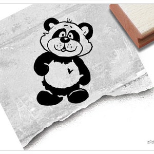 Stempel Tierstempel PANDA-Bär Kinderstempel, Geschenk für Kinder, Kita, Kinderzimmer, Schule, Geburtstag, Einschulung, Schultüte, Basteln Bild 1