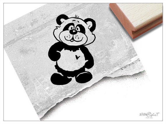 Timbro animale timbro PANDA orso timbro per bambini, regalo per bambini,  asilo nido, stanza dei bambini, scuola, compleanno, iscrizione scolastica,  cono scolastico, artigianato -  Italia