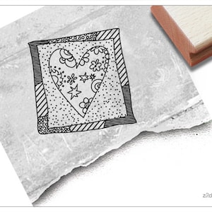 Stempel Herz mit Blumen - Motivstempel für Liebe, zum Valentinstag oder Hochzeit, Tischdeko, Karten, Liebesbrief, Scrapbook, Bullet Stamp