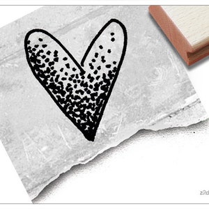 Stempel Bildstempel HERZ in Dotwork Motivstempel für Verlobung, Hochzeit, Valentinstag Karten, Servietten, Tischdeko, Gastgeschenk Bild 1