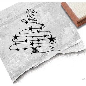 Stempel Weihnachtsstempel WEIHNACHTSBAUM aus Sternen - Motivstempel zu Weihnachten, Karten, Geschenkanhänger, Geschenk, Weihnachtsdeko