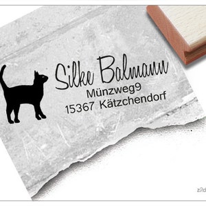 Sello de dirección personalizado CAT - sello de dirección, sello familiar, sello de madera o sello automático individualizado, regalo