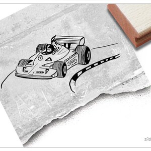 Stempel Motivstempel Rennauto Sportwagen - Bildstempel für Karten, Basteln, Scrapbook, Deko, Kita, Schule, Einschulung, Geschenk für Kinder