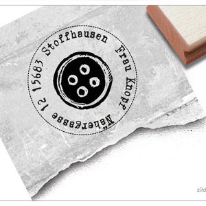 Timbro per indirizzo personalizzato PULSANTE come timbro postale - timbro per indirizzo, timbro per negozio, timbro aziendale personalizzato, timbro in legno, regalo
