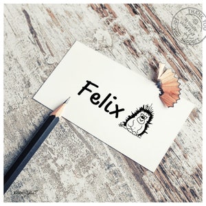 Individueller Namensstempel IGEL, Kinderstempel personalisiert mit Namen, Holzstempel o. Automatikstempel, Geschenk für Kinder, Einschulung Bild 2