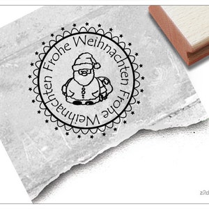 Timbre de Noël JOYEUX NOËL avec le Père Noël - cachet de la poste pour Noël, cartes, étiquettes cadeaux, cadeaux, décorations de Noël