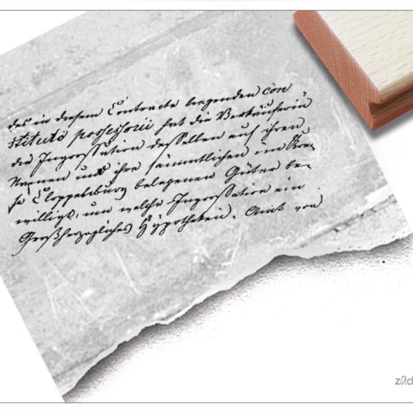 Stempel Textstempel Vintage Écriture X, mit alter Handschrift - Schriftstempel für Scrapbook und Artjournal, Kunst, Deko, Shabby chic style