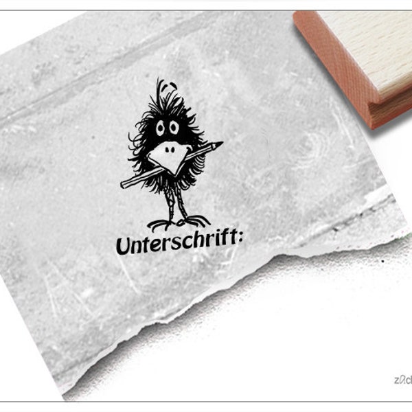 Stempel Lehrerstempel mit Unterschrift: und Rabe - Stempel für Lehrer, Lob zur Motivation der Kinder, Belohnung, Belobigung, Schulstempel