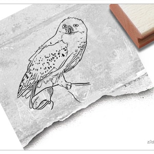 Stempel Tierstempel Schnee-Eule - Motivstempel zum Dekorieren von Karten und Geschenken, für Hobby, Beruf, Kunst, Basteln, Deko, Scrapbook