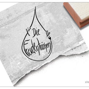 Carimbo de texto PARA AS LÁGRIMAS DE ALEGRIA com gotas de lágrimas - carimbo de letras para felicitações de casamento, cartões, decoração de mesa, presente para convidados