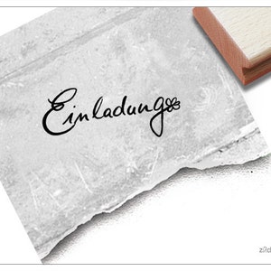 Stempel EINLADUNG in Handschrift - Kleiner Textstempel für Einladungskarten zum Geburtstag, Hochzeit, Einschulung, Deko, Basteln, Scrapbook